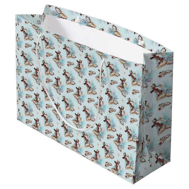 He Is Risen Large Gift Bag (Back Angled)