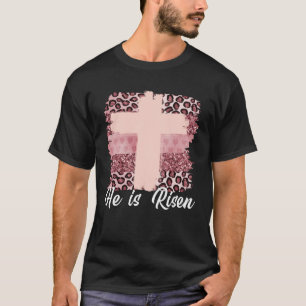 He is Risen Leopard Cross Vintage Happy Easter Day T-Shirt