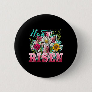 He Is Risen Leopard Happy Easter Day Christian Jes 6 Cm Round Badge