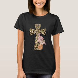 He Is Risen Leopard Rainbow Christian Jesus Happy  T-Shirt