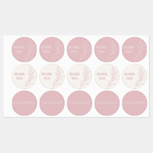 He Is Risen · Mark 16:6 — Easter Christian Sticker