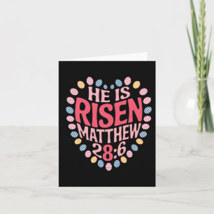 He Is Risen Matthew 286 Boho Floral Christian Bibl Card
