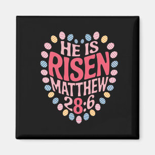 He Is Risen Matthew 286 Boho Floral Christian Bibl Magnet