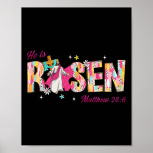 He Is Risen Matthew 286 Easter Christian Bible Jes Poster