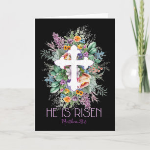 He Is Risen Matthew 286 Jesus Easter Good Friday C Card