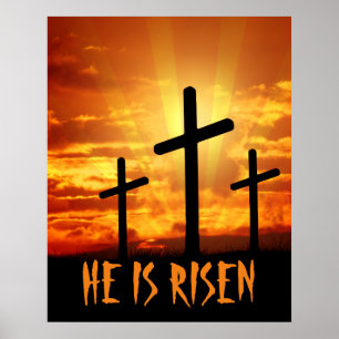He Is Risen Matthew 28:6 Easter Poster