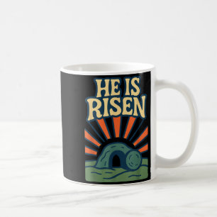He Is Risen Matthew 28_6 Retro Christian  Coffee Mug