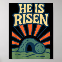 He Is Risen Matthew 28_6 Retro Christian