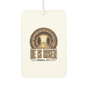 He Is Risen Matthew 28 6 Vintage Christian Design_ Car Air Freshener