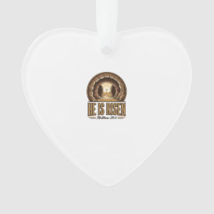 He Is Risen Matthew 28 6 Vintage Christian Design_ Ornament