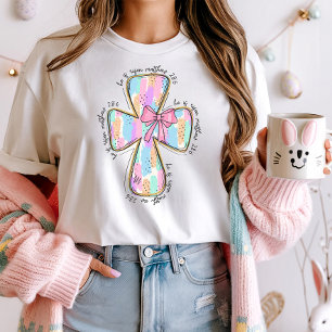 He is Risen, Pastel Cross Easter T-Shirt