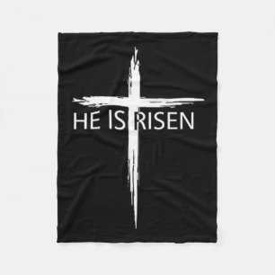 He Is Risen Pocket Christian Easter Jesus Religiou Fleece Blanket