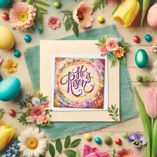 He is Risen Pretty Religious Easter Inspirivity Card