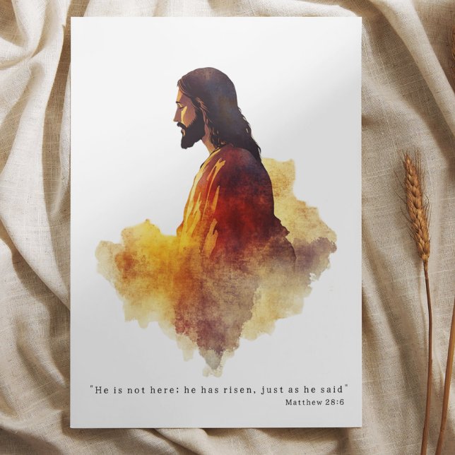 He Is Risen Religious Catholic Easter Non Photo Holiday Card (Creator Uploaded)