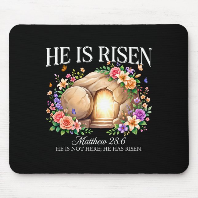 He is risen religious christian easter jesus for mouse pad (Front)
