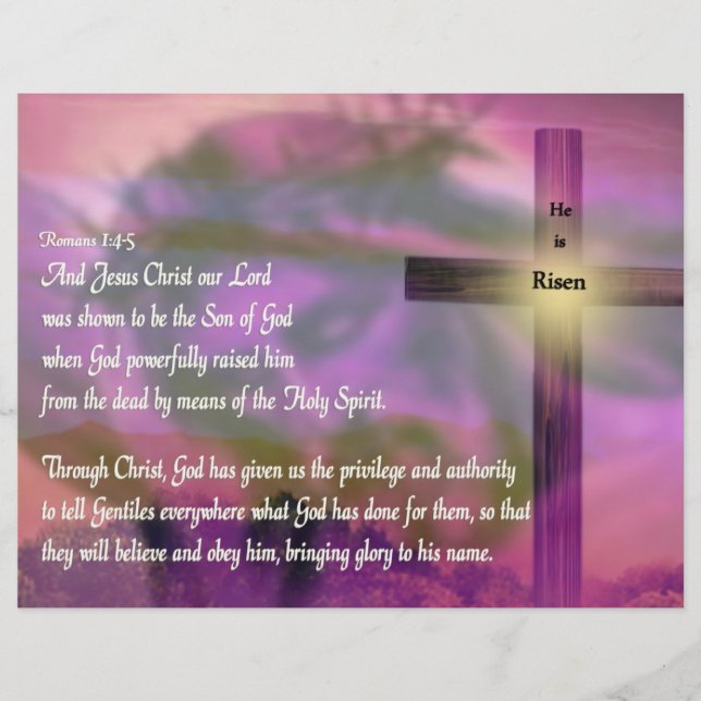 He Is Risen - Religious Easter Bible Verse Flyer (Front)