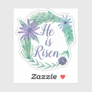 He is Risen Religious Easter Floral Christian