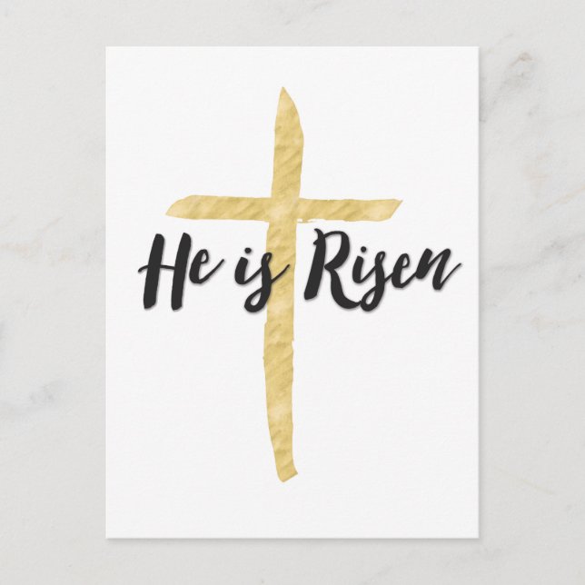He is Risen, Religious Easter Postcard (Front)