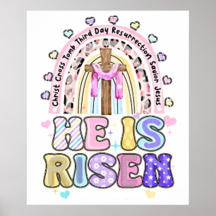 he is risen, retro, vintage poster