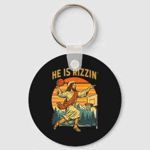 He is risen rizzin easter christian faith jesus ba key ring