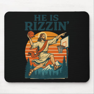 He Is Risen Rizzin Easter Christian Faith Jesus Ba Mouse Pad