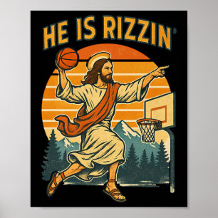 He Is Risen Rizzin Easter Christian Faith Jesus Ba Poster