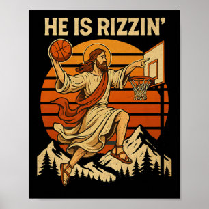 He Is Risen Rizzin Easter Christian Faith Jesus Ba Poster