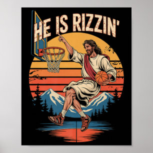 He Is Risen Rizzin Easter Christian Faith Jesus Ba Poster