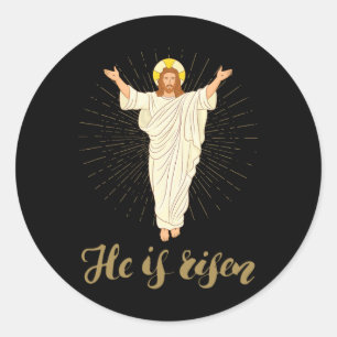 He Is Risen Rizzin' Easter Jesus Christian Faith Classic Round Sticker