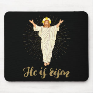 He Is Risen Rizzin' Easter Jesus Christian Faith Mouse Pad