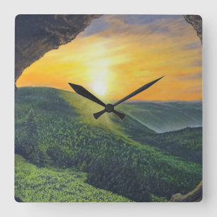 He Is Risen! Square Wall Clock