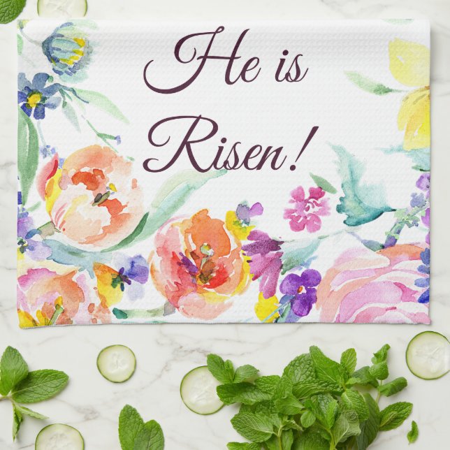 He is risen!     tea towel (Folded)