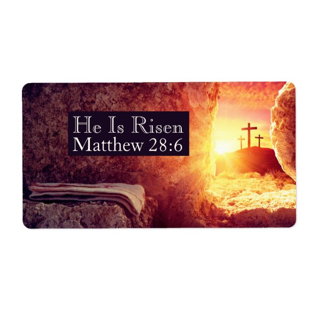 He Is Risen Three Crosses Empty Tomb Easter (Front)