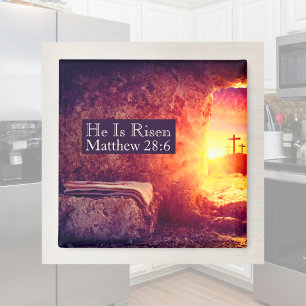 He Is Risen Three Crosses Empty Tomb Easter Magnet
