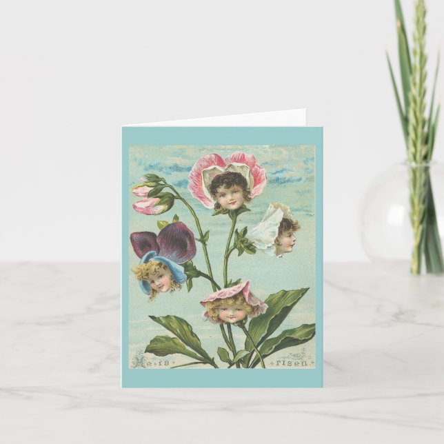 He Is Risen Vintage Christian Easter Holiday Card (Front)