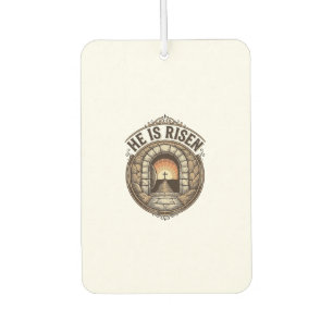 He Is Risen Vintage Easter Cross Shirt Car Air Freshener