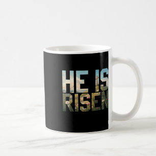 He Is Risen Wildflower Cross Jesus Christian Easte Coffee Mug