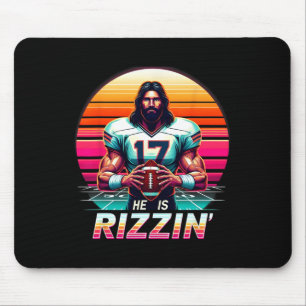 He Is Rizzen Christian Jesus Has Rizzen Easter Rug Mouse Pad