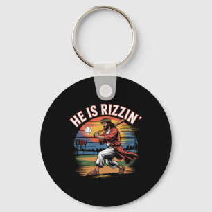 He Is Rizzen Easter Jesus Saves Shirt Religious Ch Key Ring
