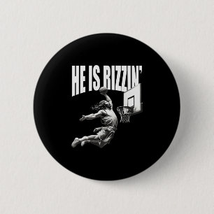 He Is Rizzen Jesus Easter Funny Christian Sketll 6 Cm Round Badge
