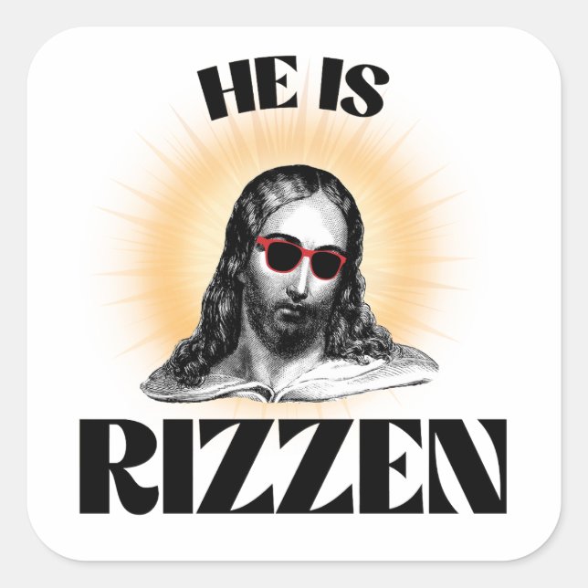 He is Rizzen Square Sticker (Front)