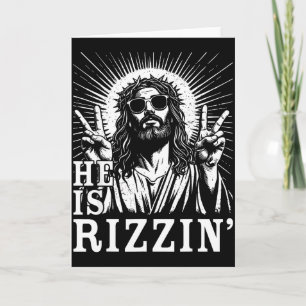 He Is Rizzin Christian Cross Jesus Bible Verse Hap Card