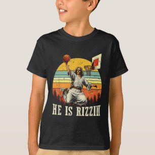 He Is Rizzin Easter Bysketll Christian T-Shirt