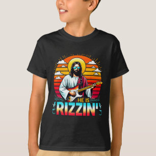 He Is Rizzin Easter Christian Jesus Funny Jesus Gu T-Shirt