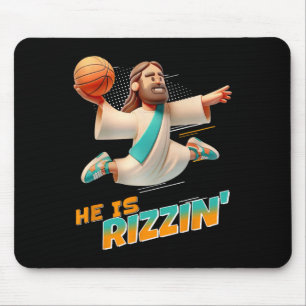 He Is Rizzin' Easter Risen Jesus Christian Faith B Mouse Pad