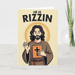 He Is Rizzin Funny Art Card