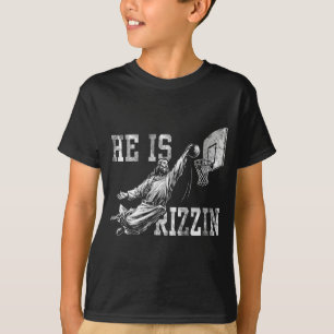 He Is Rizzin Funny Christian Basketball Meme Easte T-Shirt