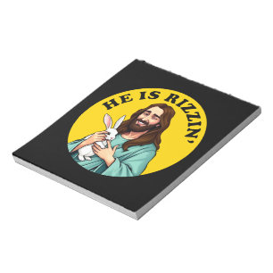 He Is Rizzin Funny Jesus Christian Easter Day Notepad