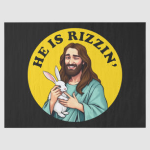 He Is Rizzin Funny Jesus Christian Easter Day Tissue Paper