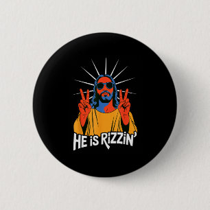He Is Rizzin Funny Jesus Meme Christian Humor Rizz 6 Cm Round Badge